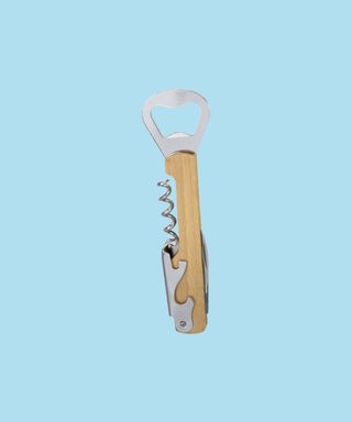 Wooden-handled wine waiters knife with stainless steel tools.
