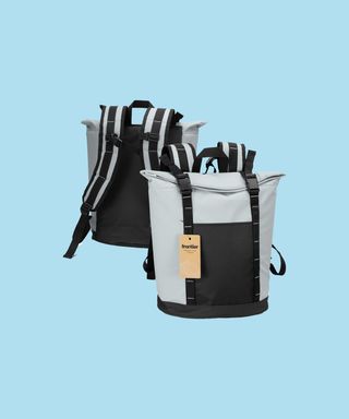 Frontier Challenger Cooler Totepack in Black/Grey, front and rear views.