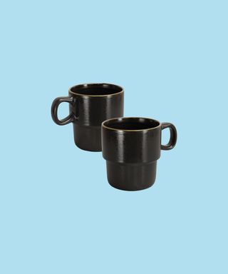 Charcoal Keepsake stackable coffee cup set of two.
